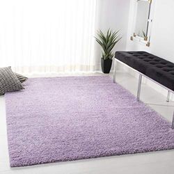 Safavieh Tapis Shaggy pour Salon, Salle à Manger, Chambre à Coucher - Collection August Shag - Poils Courts - Lilas - 122 x 183 cm