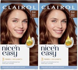 Clairol Nice'n Easy Crème, Natural Looking Oil Infused Permanent Hair Dye, 5W Medium Mocha Brown (Pack of 2)
