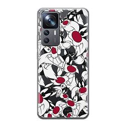 ERT GROUP mobiltelefonfodral för Xiaomi 12T/12T pro/K50 Ultra originalt och officiellt licensierat Looney Tunes mönster Sylvester 004 anpassad till formen på mobiltelefonen, gedeeltelijk transparant