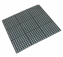 Gummigolvmatta svart 90 x 90 x 1,2 cm – sammankopplad