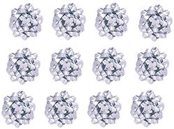 The Gift Wrap Company Lot de 12 nœuds décoratifs métalliques Taille M Argenté métallique