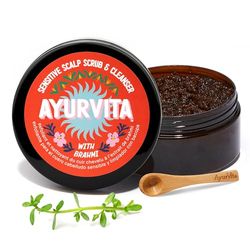 Ayurvita Brahmi Scrub & Cleanser – Deep Exfoliation & Cleansing – Best for Hair Care & Hair Growth - Instant Relief for Irritated Scalps – Restorating Ayurvedic Hair Exfoliator for Men & Women - 6.7oz