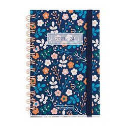 Miquelrius - School Planner 23-24, September 2023 to August 2024, 12 Months, Size 11.7 x 17.4 cm, Day Page, Blossom, Spanish-English