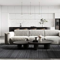 HAMID Kavir Vloerkleed, effen, modern, zacht, handgeweven, vloerkleed voor woonkamer, slaapkamer, woonkamer, zwart (400 x 300 cm)