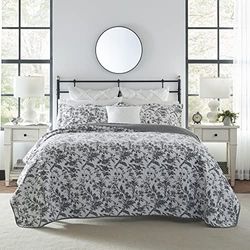 Laura Ashley Amberley Parure de lit 1 Personne, Coton, Noir, King