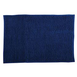 MSV Tapis de Bain Tapis de Douche „Chenille“ Poils Longs Microfibres Moelleux Anti-dérapant 40x60 cm Bleu foncé