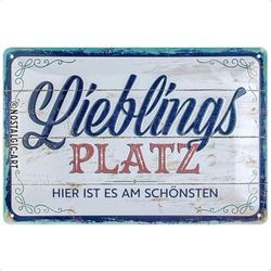 Nostalgic-Art Retro Tin Sign, 20 x 30 cm, Favourite Place - Gift Idea for Your Home, Made of Metal, Vintage Design with Saying