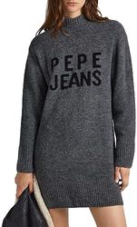 Pepe Jeans Denisse Jurk voor dames, Grijs (Donker Grijs Marl), XL