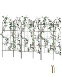 VEVOR Treillis Jardin pour Plantes grimpantes, 51 x 180 cm, Treillis Fleurs de Jardin en métal antirouille, Treillis de rosiers grimpants extérieur, Support de concombres, pour Cours, pelouses, 6 pcs