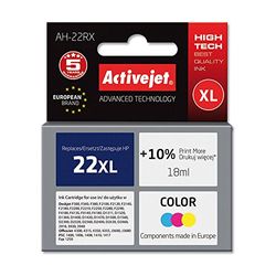 HP Activejet Ink Cartridge AH-22RX COMPATIBLE WITH HP 22XL C9352A; Premium; 18 ml; colour. Prints 10% more.