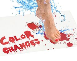 The Original Bloody Mat – Color Changing Vinyl Sheet Turns Blood Red When Wet – Red/White Color Change - Small Size
