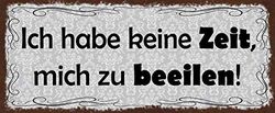 Schatzmix Blechschild ICH Habe Keine Zeit Mich zu beeilen Metallschild Wanddeko 27x10cm Tin Sign Targa di Metallo da Parete, Lamiera, Multicolore, 27x10 cm