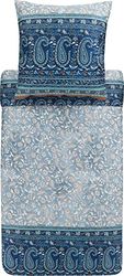Bassetti Biancheria da letto Como G1 in cotone makò satin di colore grigio, 2 pezzi con chiusura lampo, dimensioni: 200 x 200 cm, 80 x 80 cm, 9323948