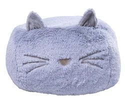 Pioupiou et Merveilles - Zitzak met kattenoren voor kinderkamer - glitter grijs - voor kinderen tussen 1 en 4 jaar - Made in France - Comfort - bewegingsvrijheid - 16668
