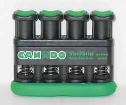 CanDo Hand exerciser - finger grip strengthener VariGrip, green (medium)