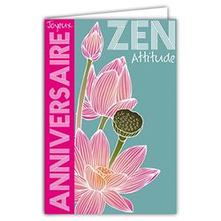 Afie 65-1320 - Tarjeta de felicitación para mujer, diseño de flor de loto neúfares, color rosa fucsia