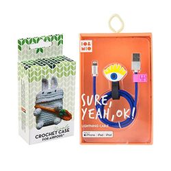 Pack Housse Airpod Crochet Nicole + Câble Données USB - Lightning Oh Yeah