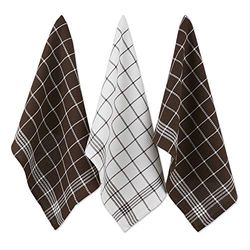 J & M Home Fashions Tissage gaufré de Cuisine Ensemble de Toilette, Moka, Lot de 6