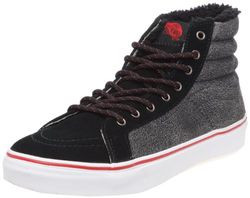 Vans Sk8-Hi Slim VQG364I Klassieke sneakers voor volwassenen, uniseks, Schwarz Cracked Black Red, 36 EU
