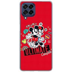 ERT GROUP mobiltelefonfodral för Samsung M33 5G originalt och officiellt licensierat Disney mönster Mickey & Minnie 012 optimalt anpassad till formen på mobiltelefonen, fodral tillverkad av TPU-plast