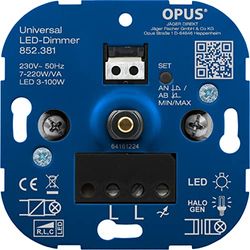 OPUS® - Dimmer universale per LED, lampadine a incandescenza e alogene, modello universale, Watt 7-220 VA/LED 3-100 W