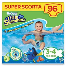 Huggies Little Swimmers Pieluszki Rozmiar 3-4 (3-8 kg) 96 warstw Kostiumy