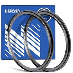 Neewer 58-62mm Anillo Adaptador Escalonado (2pz) con Paño de Limpieza, Anillo Adaptador de Filtro de Aleación de Aluminio Ultra Delgado para Lente de Cámara de 58 mm para Usar el Filtro de 62 mm