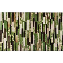 Kare Design tapijt Brick, comfortabele loper, woonkamertapijt, rechthoekig koeienhuid tapijt in warme groen - en bruintinten, (H/B/D) 1x240x170cm