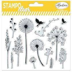 Aladine - Stampo Clear Florida - Creativo timbri trasparenti - fai da te e Scrapbooking - Posizionamento preciso dei modelli - Foglio di 13 timbri in silicone