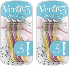 Venus Gillette 3 Dragonfruit Máquinillas Desechables, Pack De 3, Máquinilla de afeitar (Paquete de 2)