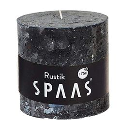 Spaas Rustic Unscented Pillar Candle 100/100 mm, ± 75 Hours, Black