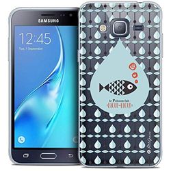 Caseink - fodral för Samsung Galaxy J3 2016 (J320) [Crystal HD Collection Petits Grains® Design Le Fish - hårt - ultratunt - tryckt i Frankrike]