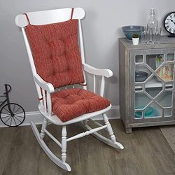 Klear Vu The Gripper Twill Jumbo XL - Juego de Cojines Antideslizantes para Mecedora con Acolchado Grueso, Incluye Almohadilla de Asiento y Almohada de Respaldo con Lazos para Interior de Sala de
