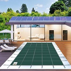 Happybuy Adatto per copertura di sicurezza interna rettangolare da 4,9 x 9,8 m, rete verde per piscina invernale