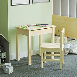 Junior Vida Béliers Ensemble de Bureau et Chaise 2 pièces pour Enfants en pin Massif
