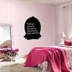 Ambiance Sticker leisteen krijtbord - muurstickers, zelfklevend, afwasbaar, raketdesign, H 95 x B 75 cm