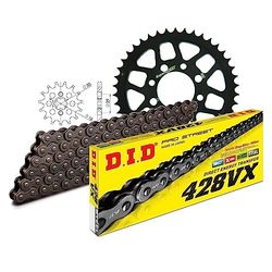 Kettingset DID staal 428VX / 120 klinkslot voor Suzuki TS XE 80 cc Bj. 1982