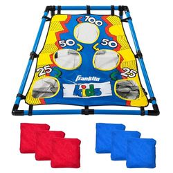 Franklin Sports Puf para niños, Ideal para Uso en Interiores y Exteriores, Incluye Diana de 31 x 33 Pulgadas y (6) pufs de 4 Pulgadas