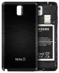 mumbi Batterijdeksel Samsung voor Galaxy Note 3 batterijvakdeksel zwart in aluminium look