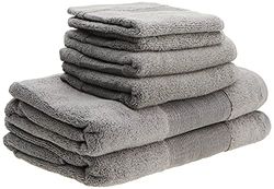 Modern Threads Nube d'Aria Set di Asciugamani in 100% Cotone Pettinato, Carbone, 6-Pezzi