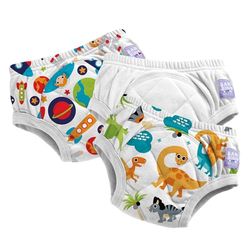 Culottes d'apprentissage Bambino Mio pour tout-petits, lot de 3, 2-3 ans, Dinosaures et Astronautes – Garçons – réutilisables, lavables – Fille et Garçon – Motif point de croix