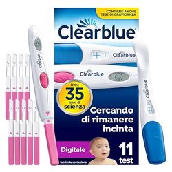 Clearblue Test di Gravidanza a Rilevazione Rapida e 10 Test di Ovulazione Digitale - Individua i tuoi 2 giorni di picco di fertilità, prova anche l’app GRATUITA Tracker ciclo