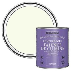 Rust-Oleum Peinture Blanche Résistante à l'eau pour Faïence de Cuisine, Finition Brillante - Fleur de Pommier 750ml