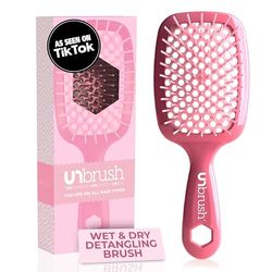 FHI HEAT UNbrush Wet & Dry Vented Detangling Hair Brush, Rose Dark Pink