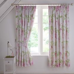 Dreams & Drapes Cortinas Plisadas con Flores Rosas (168 x 183 cm), diseño de Flores Rosas