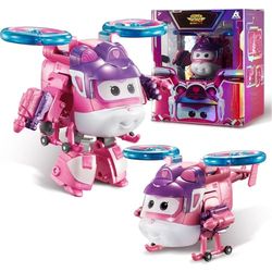 Super Wings Transformer Supercharged Dizzy Airplane Height Approx 5 Inch Baby Doll Toy Airplane and Robotic Figure for Boys Girls from 3 Years