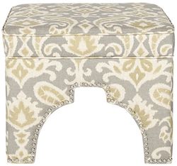 Safavieh Ellie Ottoman, drewno, szary/żółty/biały