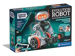 Clementoni Science et Jeu Robotics - Evolution Robot 2.0 à Construire et à Programmer, pour Enfants 8 Ans, télécommandé, avec Moteurs électriques et LED, fabriqué en Italie, Langue Italienne, 19305