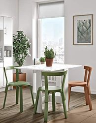 Symbiosis Temahome Papillon keukentafel, particle board, wit en marmeren effect, 103/67/28x76x73,4 cm (l x b x h)