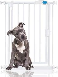 Bettacare Auto Close Pet Gate, 61cm - 66.5cm, White, Extra Narrow, Narrow Pressure Fit Stair Gate for Dog & Puppy, Safety Barrier for Narrow Doors Hallways and Spaces, Easy Installation